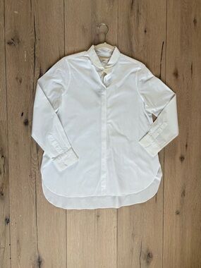 ANN MASHBURN White Long-Sleeve Button Shirt Medium